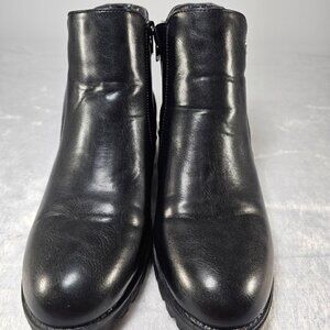 Elditas Women's Black Ankle Booties Size 9M Shelly Side Zip Block Heel